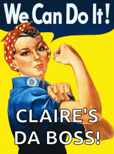 Woman Flexing Arm We Can Do It Claire's Da Boss GIF