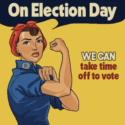 Woman Flexing Muscles Election Day Poster