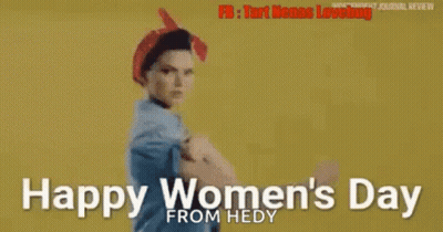 Woman Flexing Muscles For Women's Day GIF