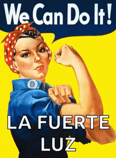 Woman Flexing Muscles Says We Can Do It