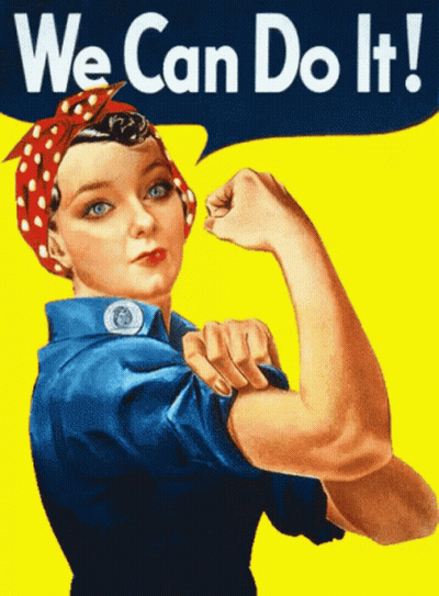 Woman Flexing Muscles We Can Do It GIF