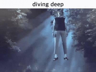 Woman Floating In Air Diving Deep GIF