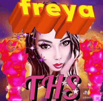 Woman Freya Written Above Face GIF