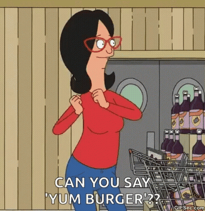 Woman From Bob's Burgers With Grocery Cart And Wine GIF