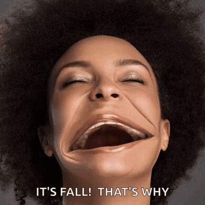 Woman Funny Face It's Fall That's Why GIF
