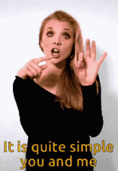 Woman Funny Face Saying It Is Quite Simple You And Me GIF