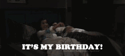 Woman Gets Up It's My Birthday GIF