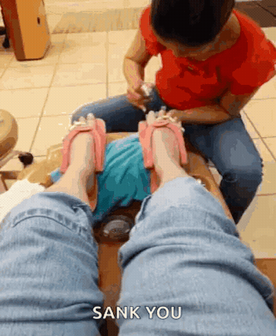 Woman Getting Feet Painted At Nail Salon GIF