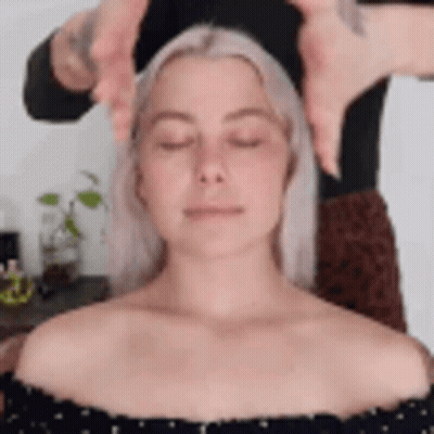 Woman Getting Head Massage GIF