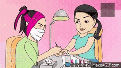 Woman Getting Nails Painted GIF