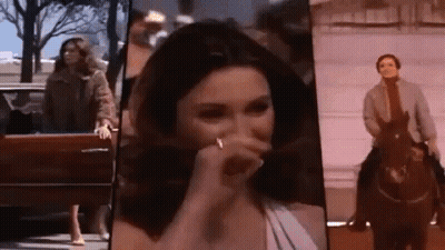 Woman Getting Out Of Car Next To Man On Horse GIF