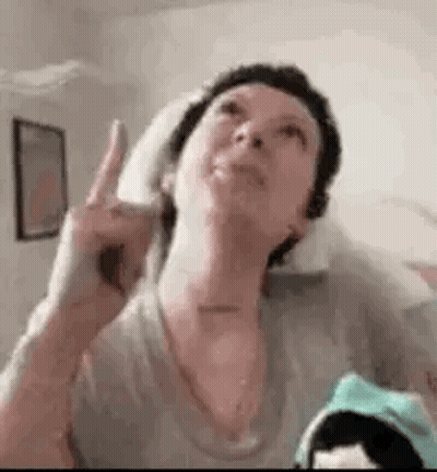 Woman Giving Middle Finger Looking Up GIF