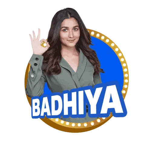 Woman Giving OK Sign With Badhiya Sticker