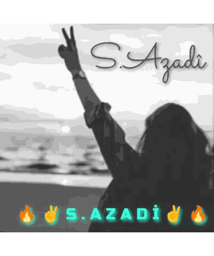 Woman Giving Peace Sign S Azadi Sticker