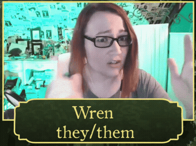 Woman Glasses Green Sign Wren They Them GIF