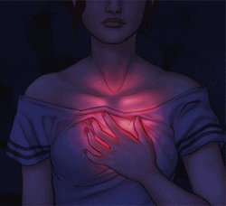 Woman Glowing Heartbeat GIF