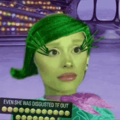 Woman Green Hair Holding Sign Disgusted TF Out GIF