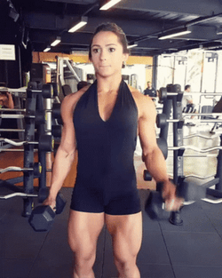 Woman Hammer Curls GIF