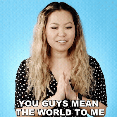 Woman Hands Folded Saying You Guys Mean The World To Me GIF