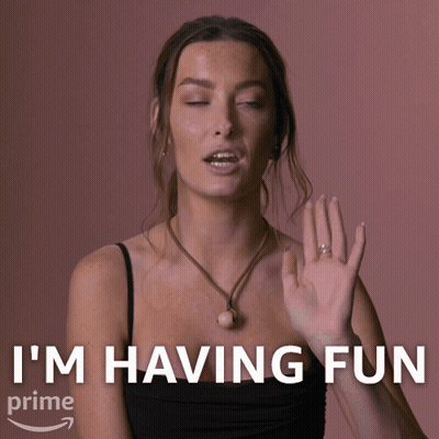 Woman Having Fun With Hand GIF