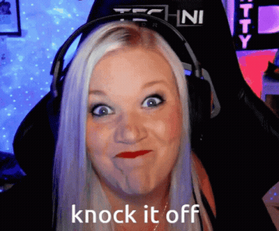Woman Headphones Funny Face Knock It Off GIF
