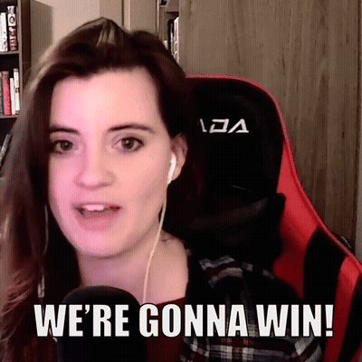 Woman Headphones Red Gaming Chair Says We're Gonna Win GIF