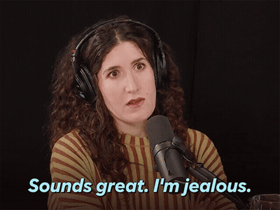 Woman Headphones Sounds Great I'm Jealous Microphone GIF