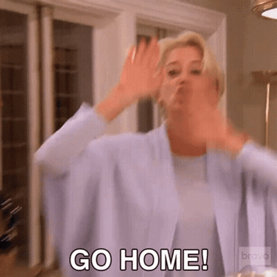 Woman High Fiving Saying Go Home