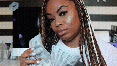 Woman Holding 100 Dollar Bills GIF