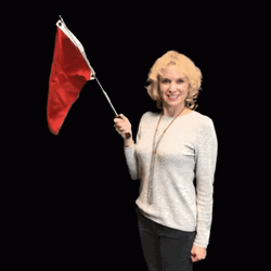 Woman Holding A Red Flag GIF