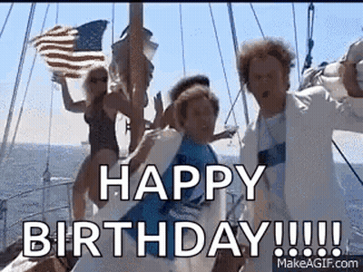Woman Holding American Flag On Boat GIF