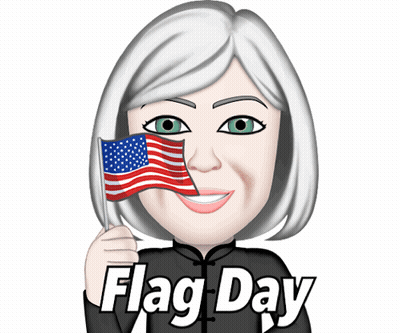 Woman Holding American Flag Saying Flag Day GIF