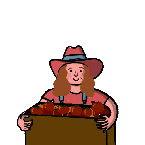 Woman Holding Apples Farm Kid Values Sticker
