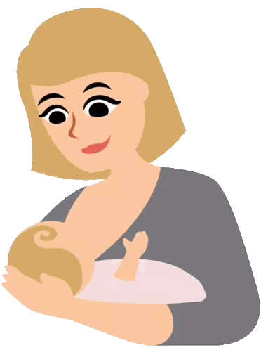 Woman Holding Baby And Smiling Sticker