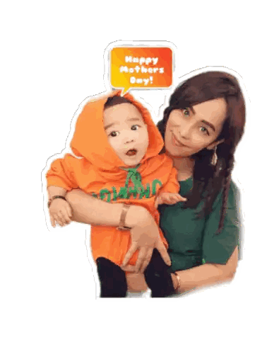 Woman Holding Baby Happy Mothers Day Sticker