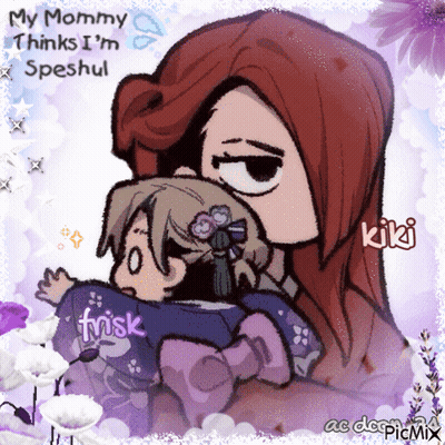 Woman Holding Baby Saying My Mommy Thinks I'm Speshul GIF