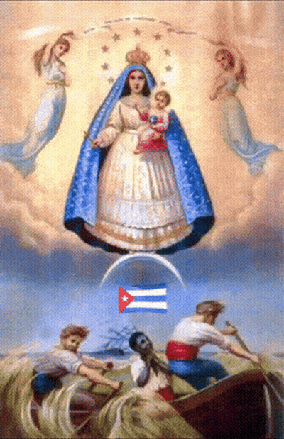 Woman Holding Baby Surrounded By Angels GIF