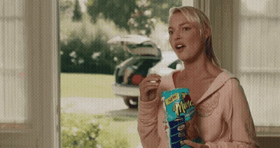 Woman Holding Bag Of Chips GIF