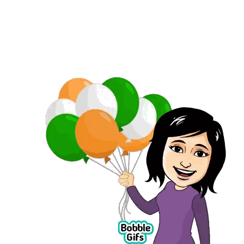 Woman Holding Balloons Bobble Gifs Sticker