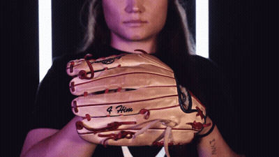 Woman Holding Baseball Glove 4 Him GIF
