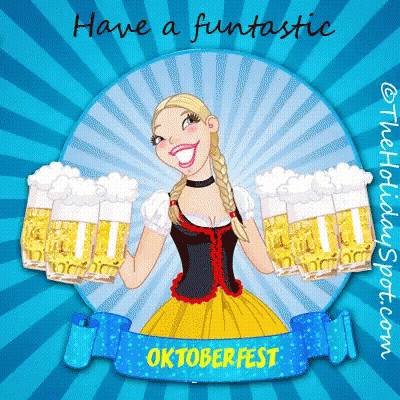 Woman Holding Beer Mugs Have A Fantastic Oktoberfest GIF