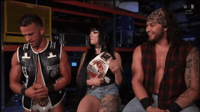 Woman Holding Belt Saying A & A GIF