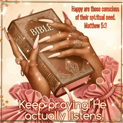 Woman Holding Bible Happy Are Those GIF