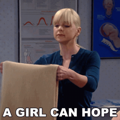 Woman Holding Blanket Saying A Girl Can Hope GIF