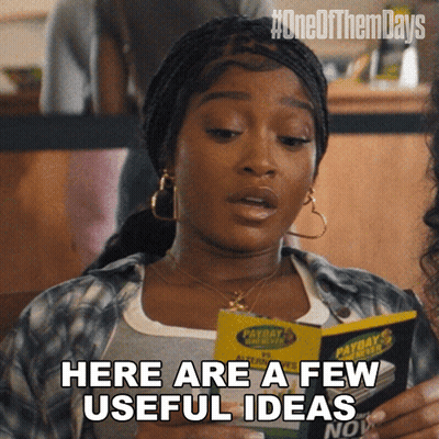 Woman Holding Book Saying Here Are A Few Useful Ideas GIF