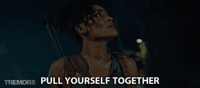 Woman Holding Bow And Arrow Saying Pull Yourself Together GIF