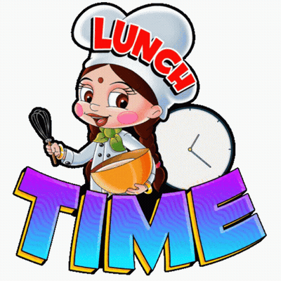 Woman Holding Bowl And Whisk Saying Lunch Time GIF