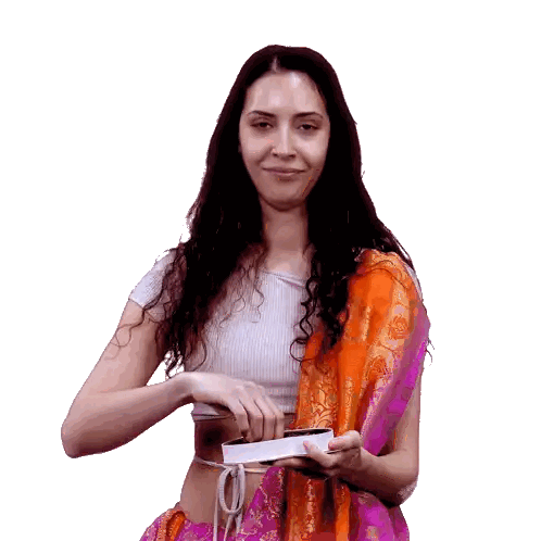 Woman Holding Box Of Chocolates Sticker
