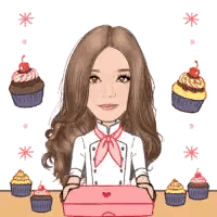Woman Holding Box Of Cupcakes Sticker