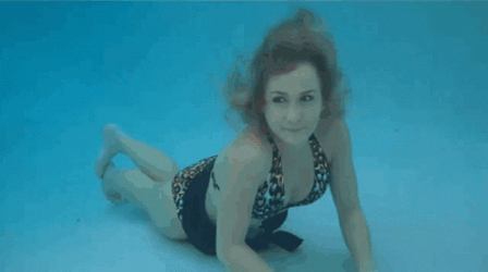 Woman Holding Breath Underwater GIF